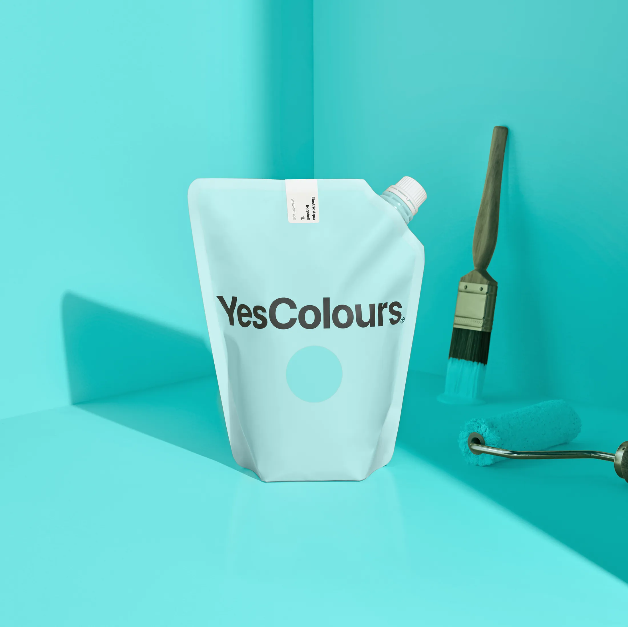 Electric Aqua eggshell paint