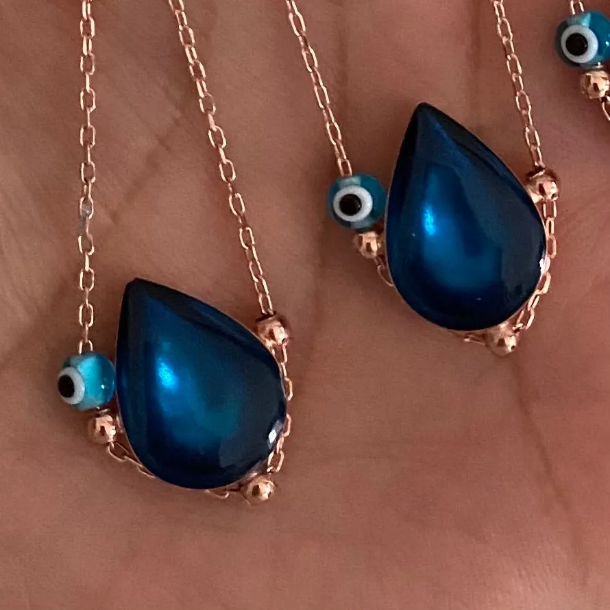 Enamel droplet necklace