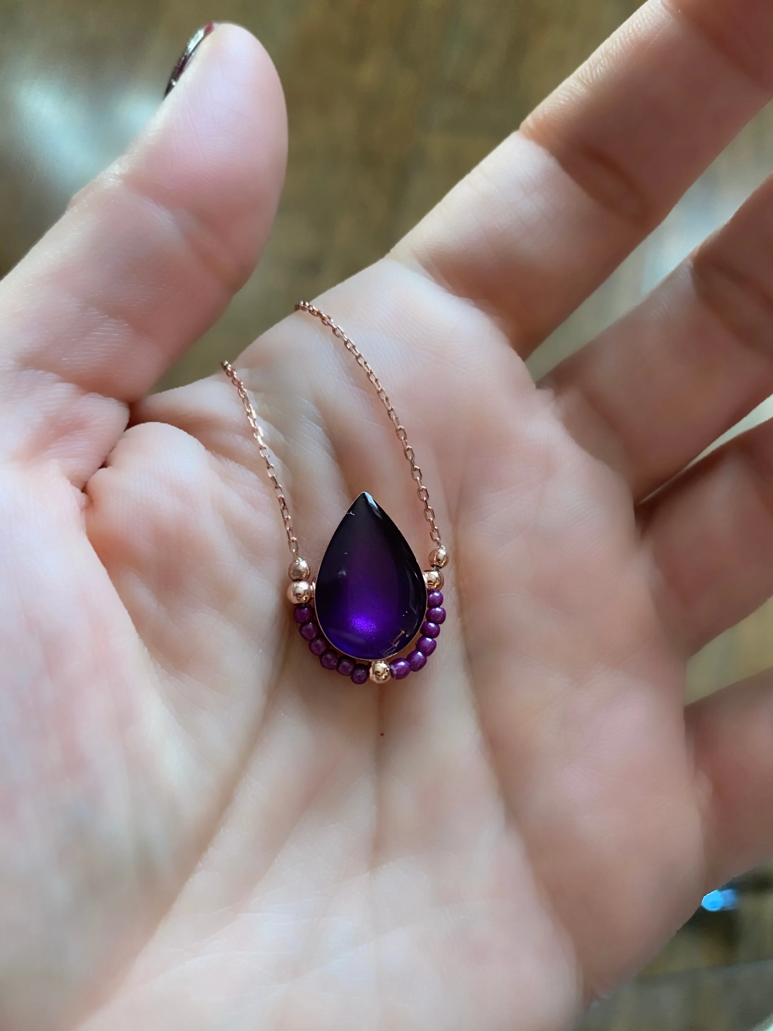 Enamel droplet necklace