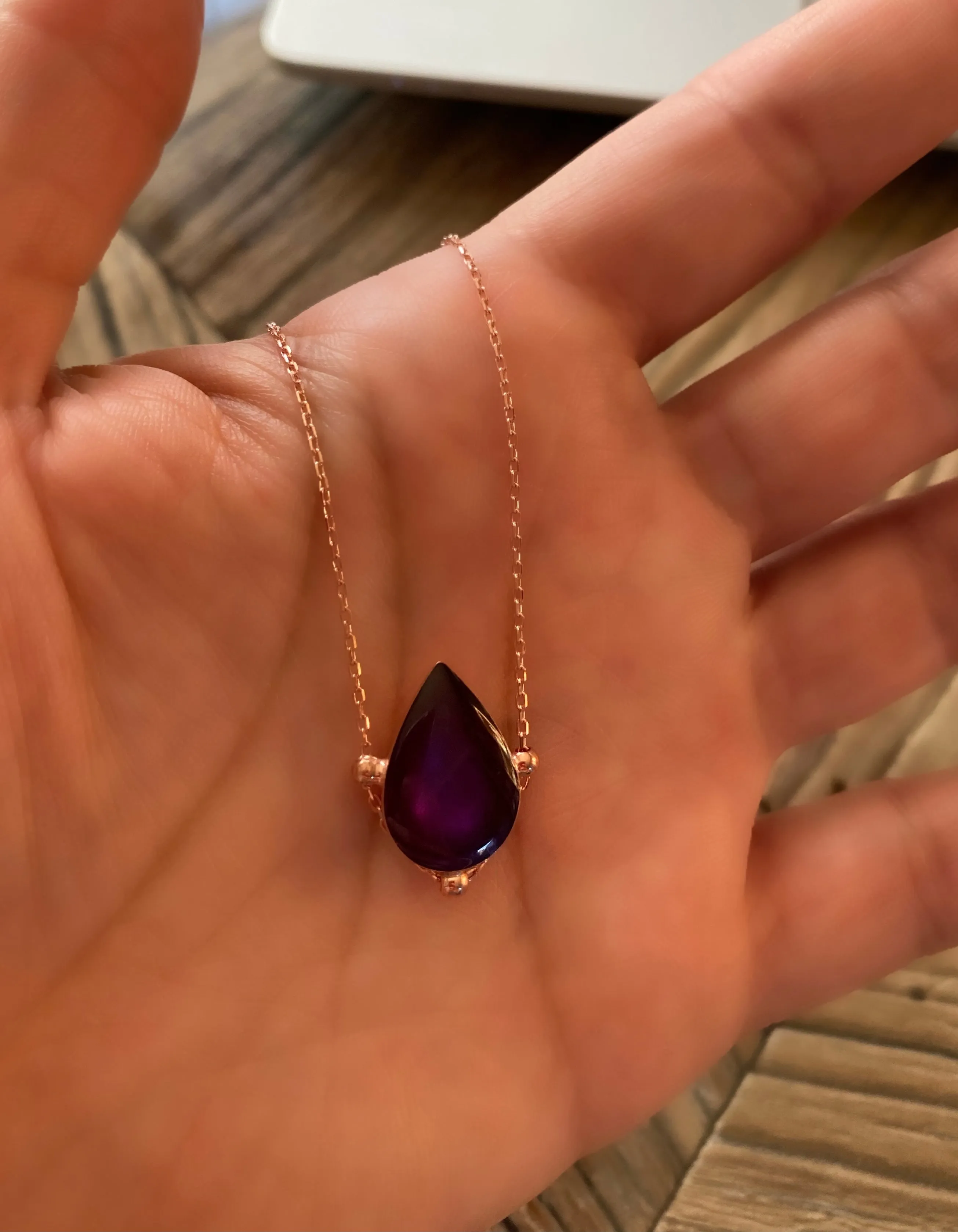 Enamel droplet necklace