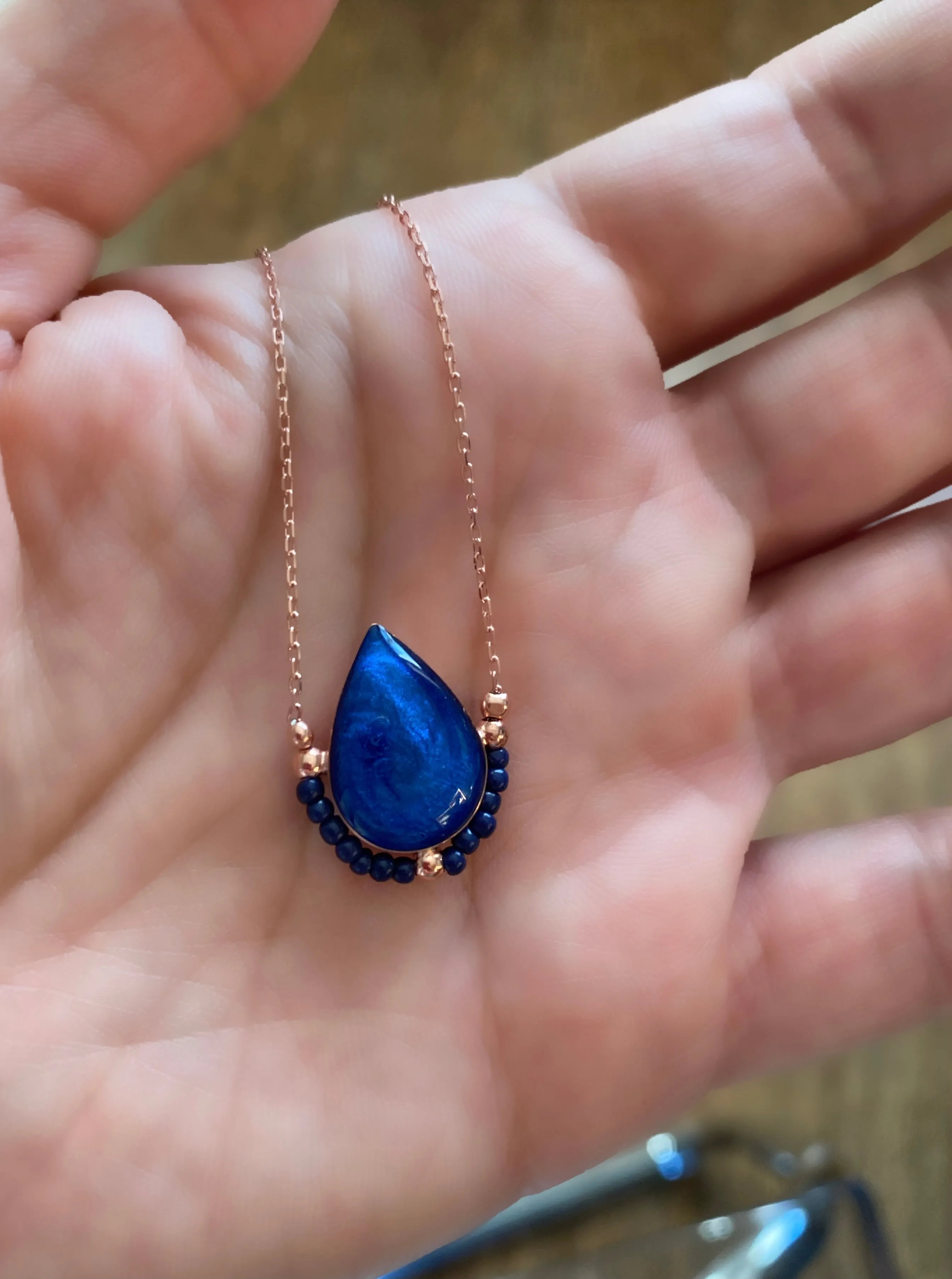 Enamel droplet necklace