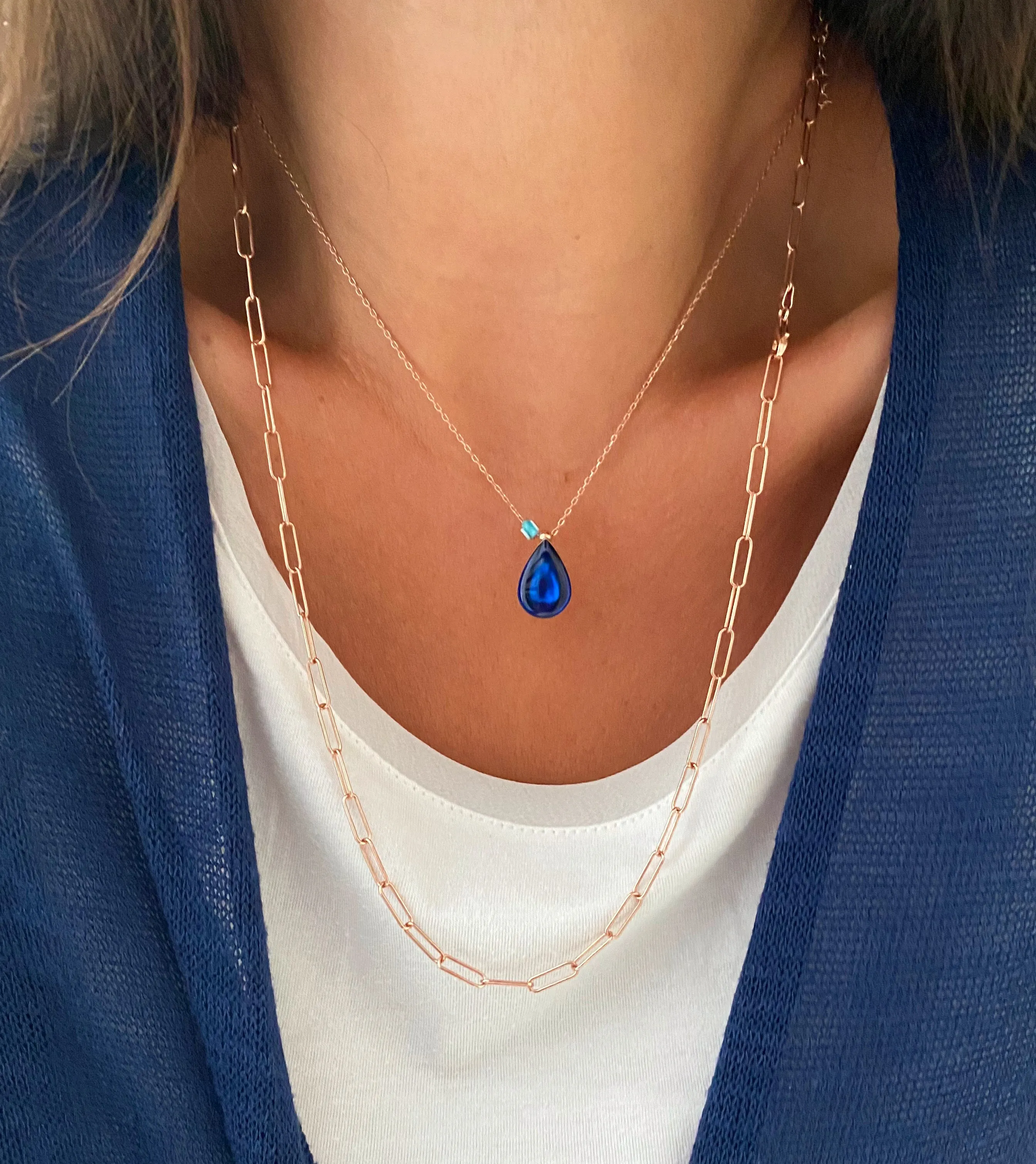 Enamel droplet necklace