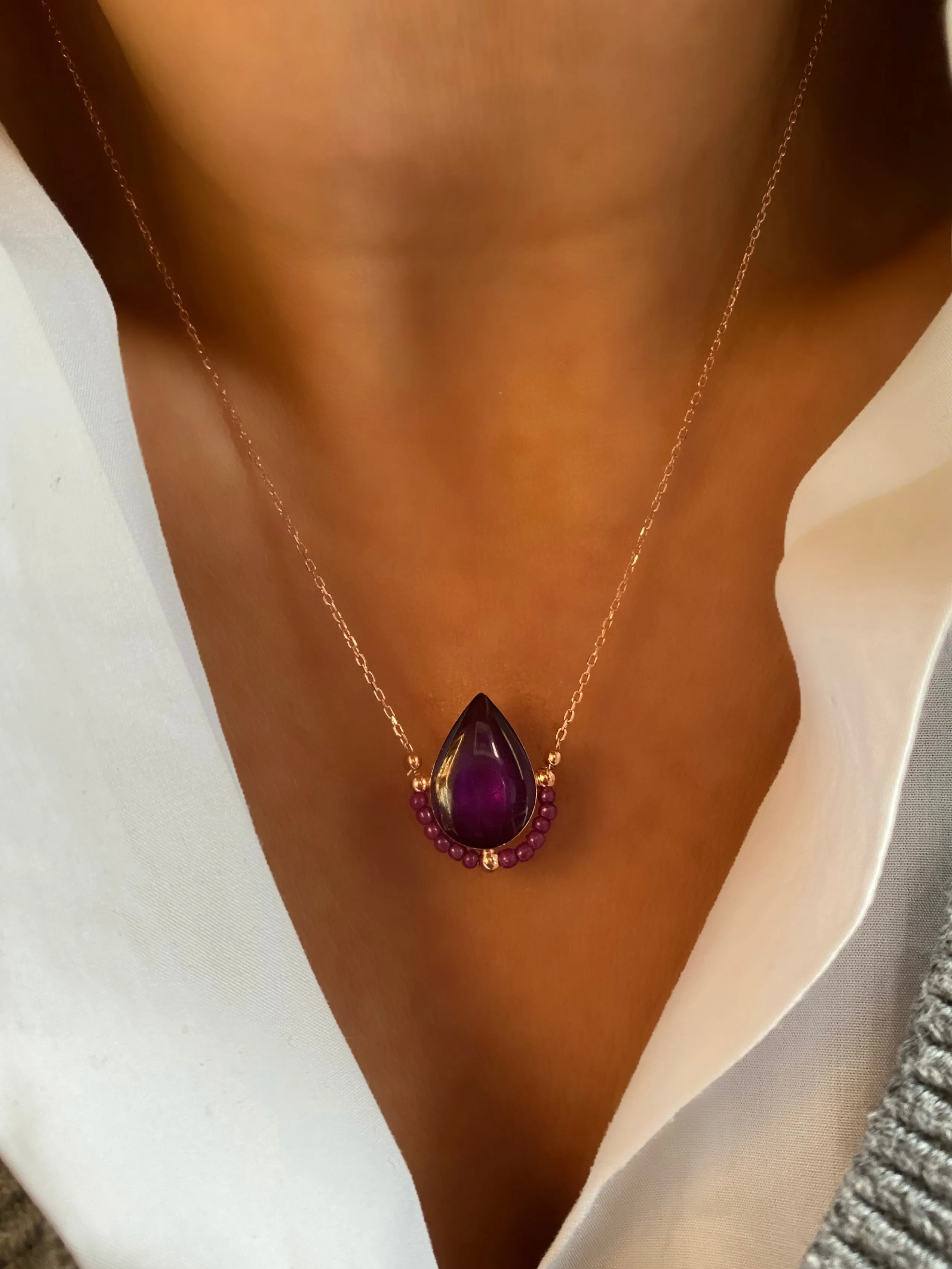 Enamel droplet necklace