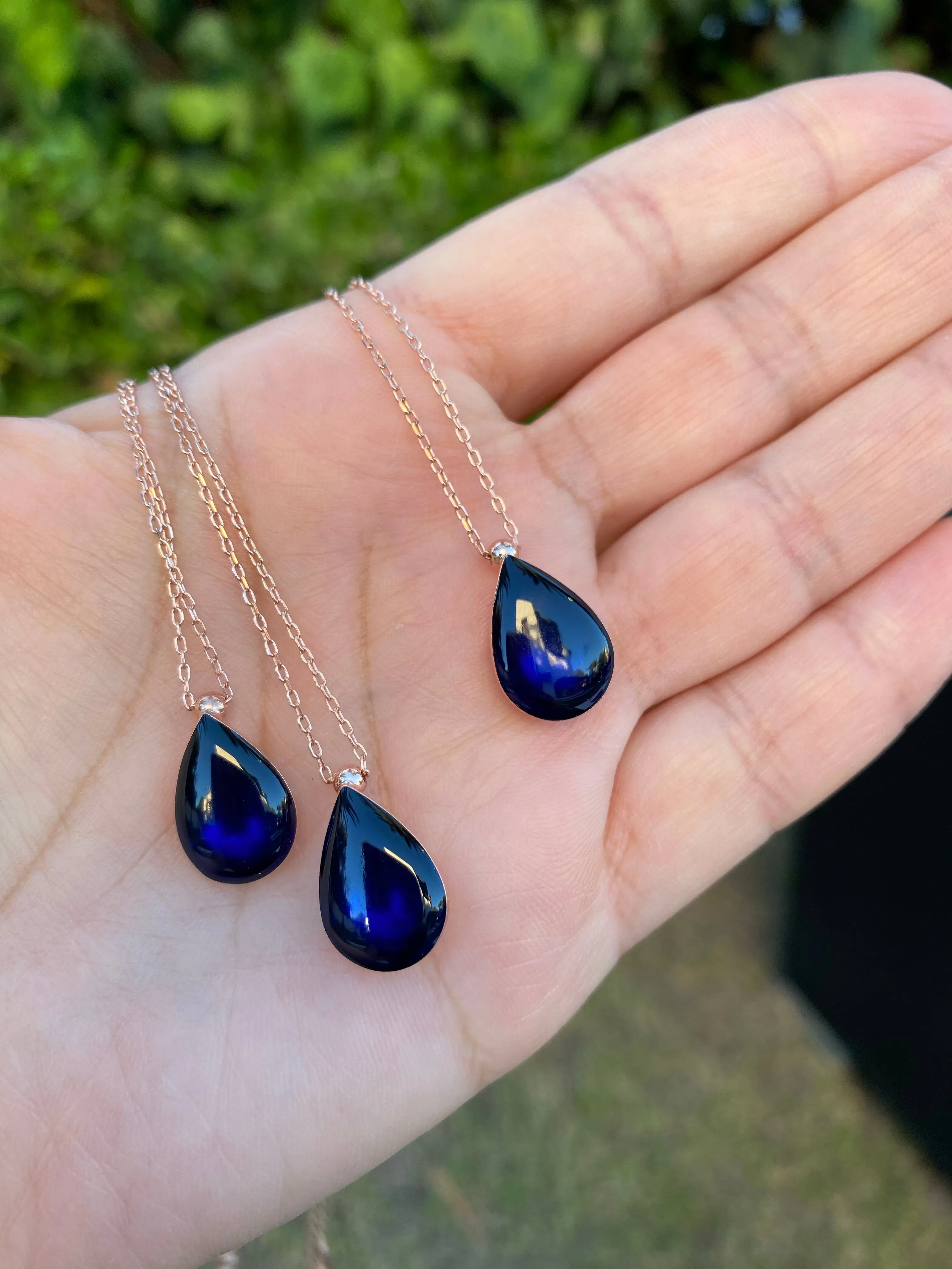 Enamel droplet necklace