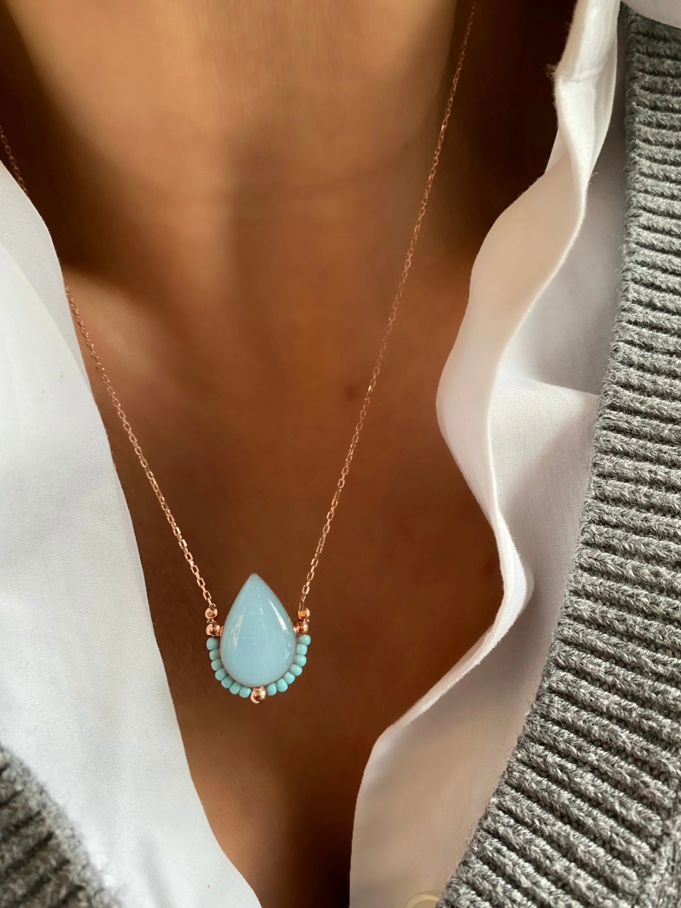 Enamel droplet necklace
