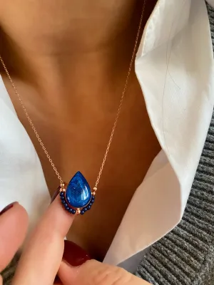 Enamel droplet necklace