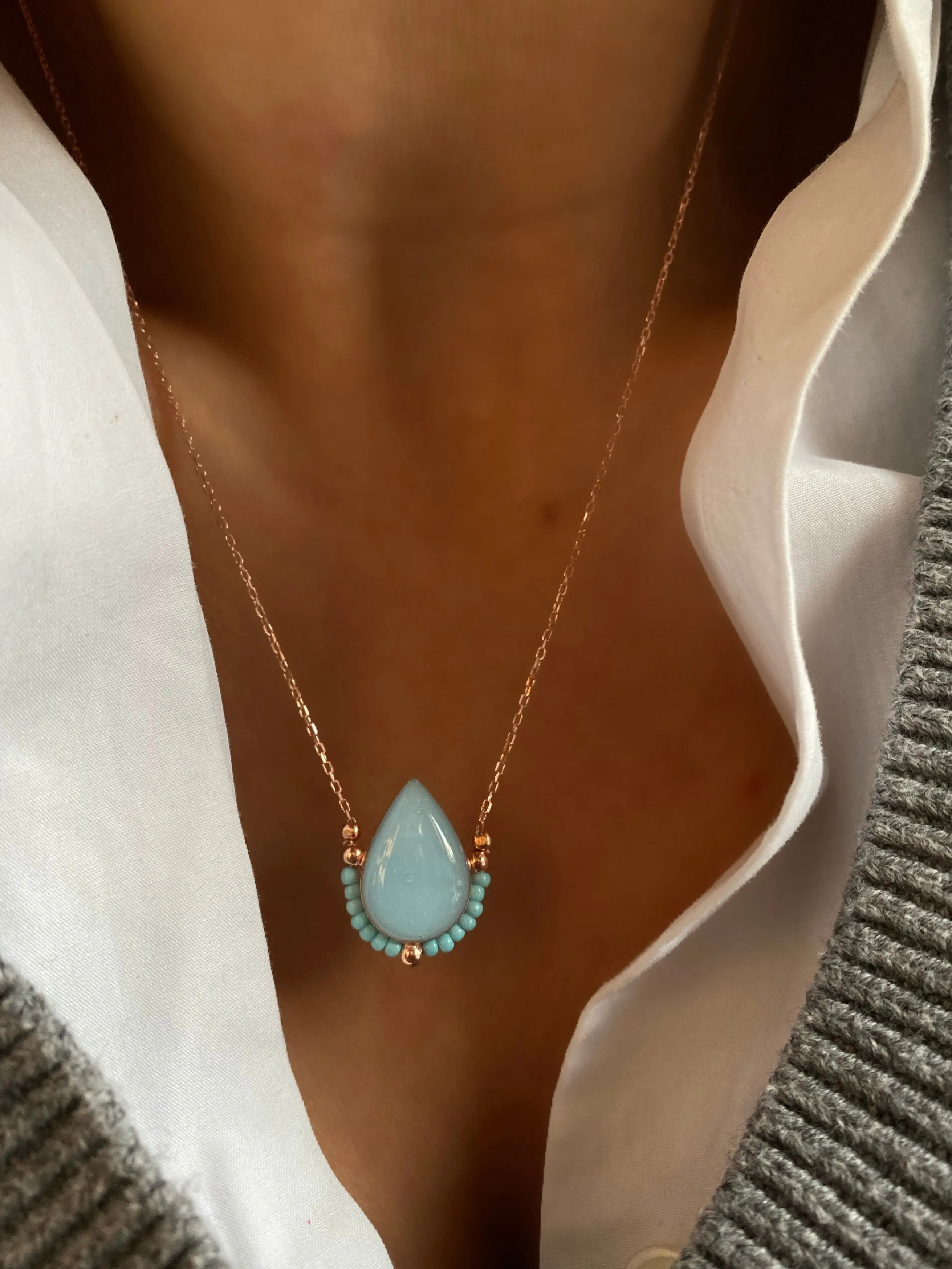 Enamel droplet necklace
