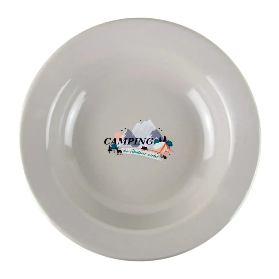 Enamel Grey Dekor Camping Plate 22cm