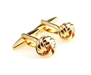 gold cufflinks| stainless steel gold knots cufflinks for men