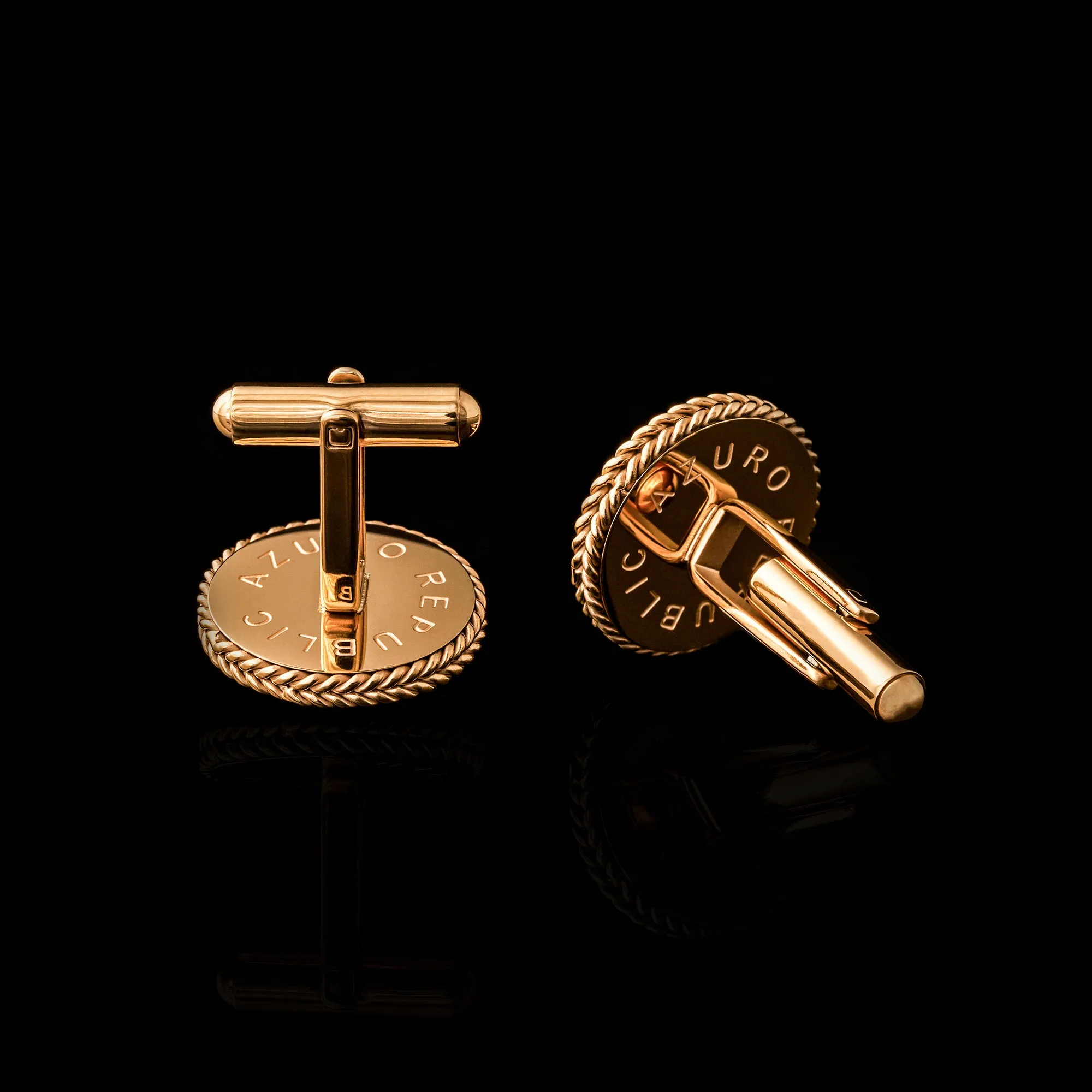 Gold Red Mookaite Leaf Cufflinks
