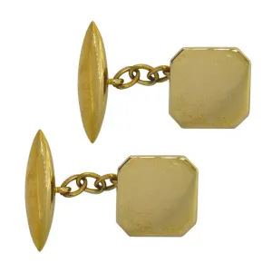 Gold Square Cuff Links