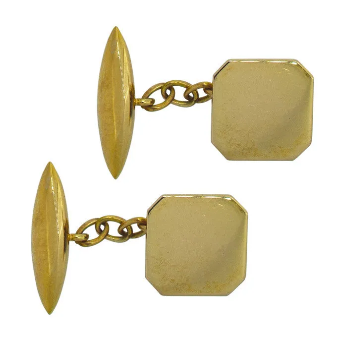 Gold Square Cuff Links