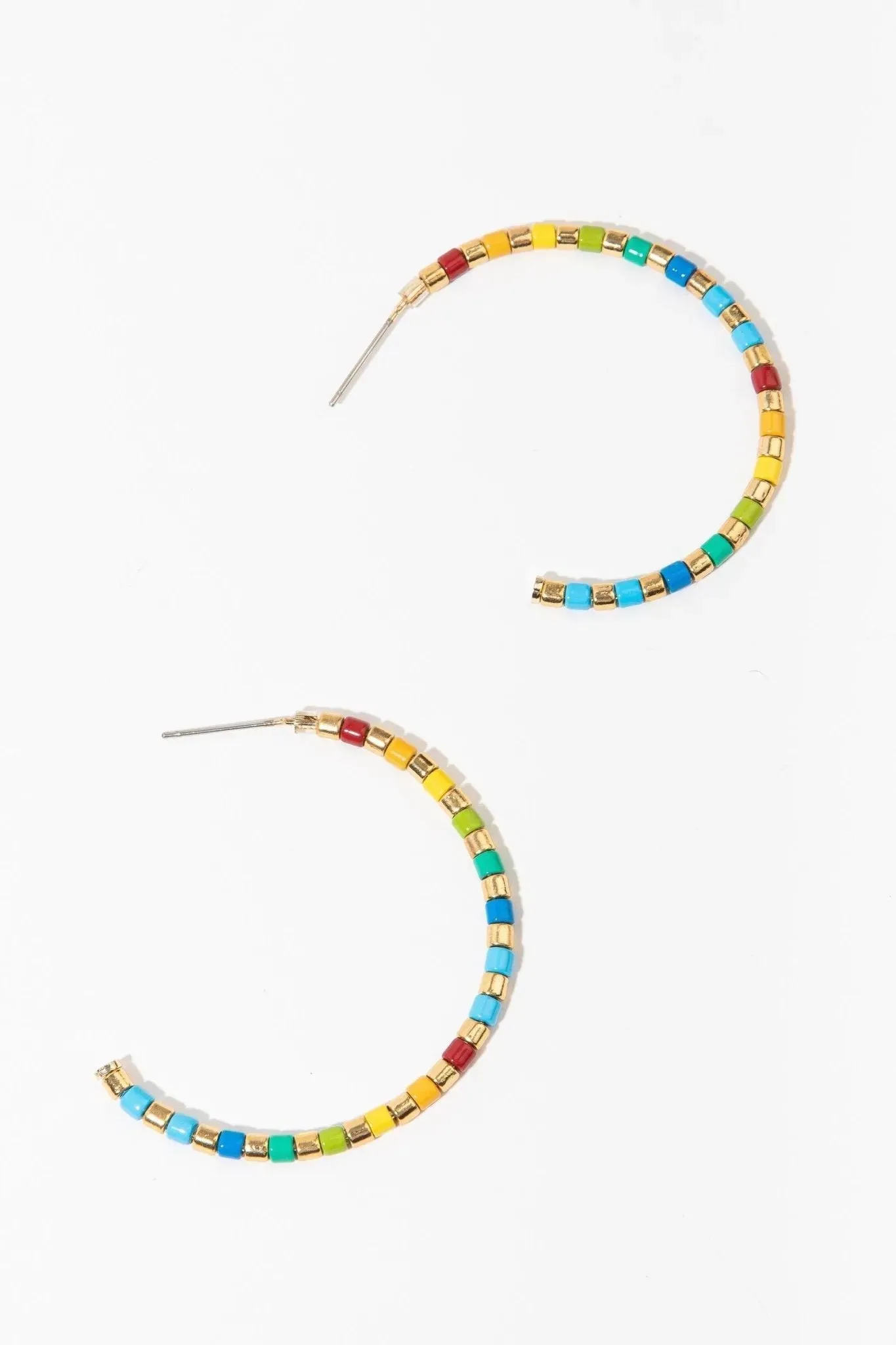 Golden Rainbow Hoop Earrings
