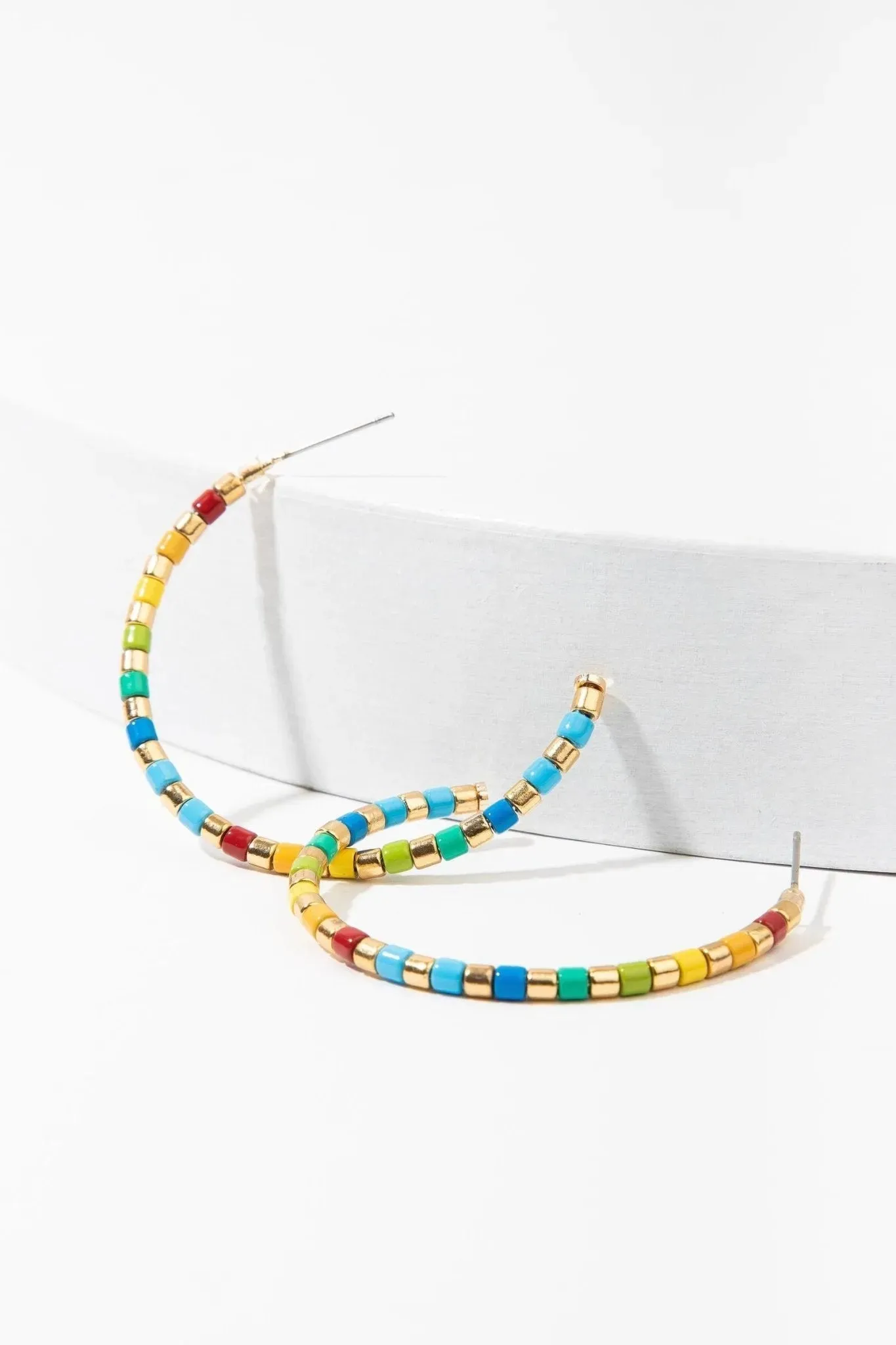Golden Rainbow Hoop Earrings
