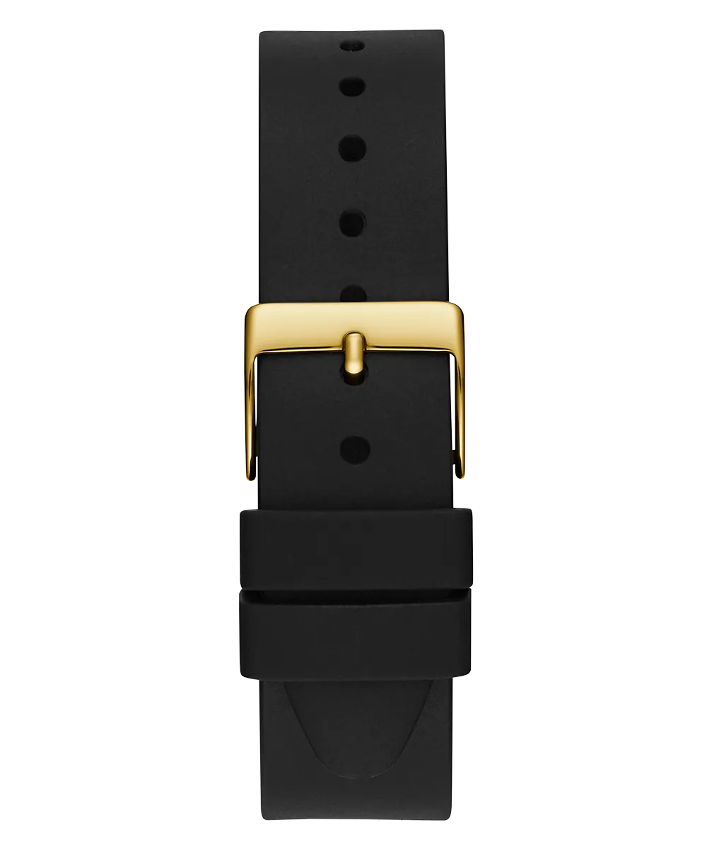 GUESS Ladies Black Gold Tone Analog Watch