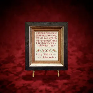 Hands Across The Sea ~ Little Gems Series - Lilly Thirza Edwards 1887 Sampler Printed Copy of PDF