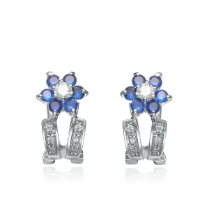 Juliette Sapphire Flower Earrings