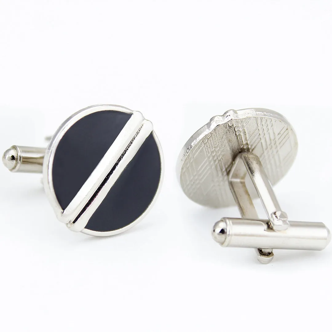 Kavove Gentleman's Gilded Black, Silver Cufflinks