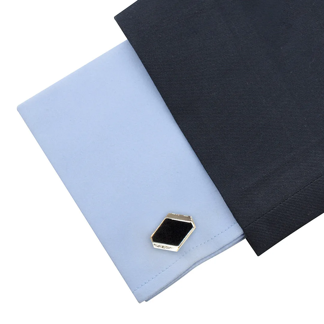 Kavove The Abstract Black, Silver Cufflinks