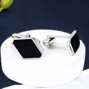 Kavove The Abstract Black, Silver Cufflinks