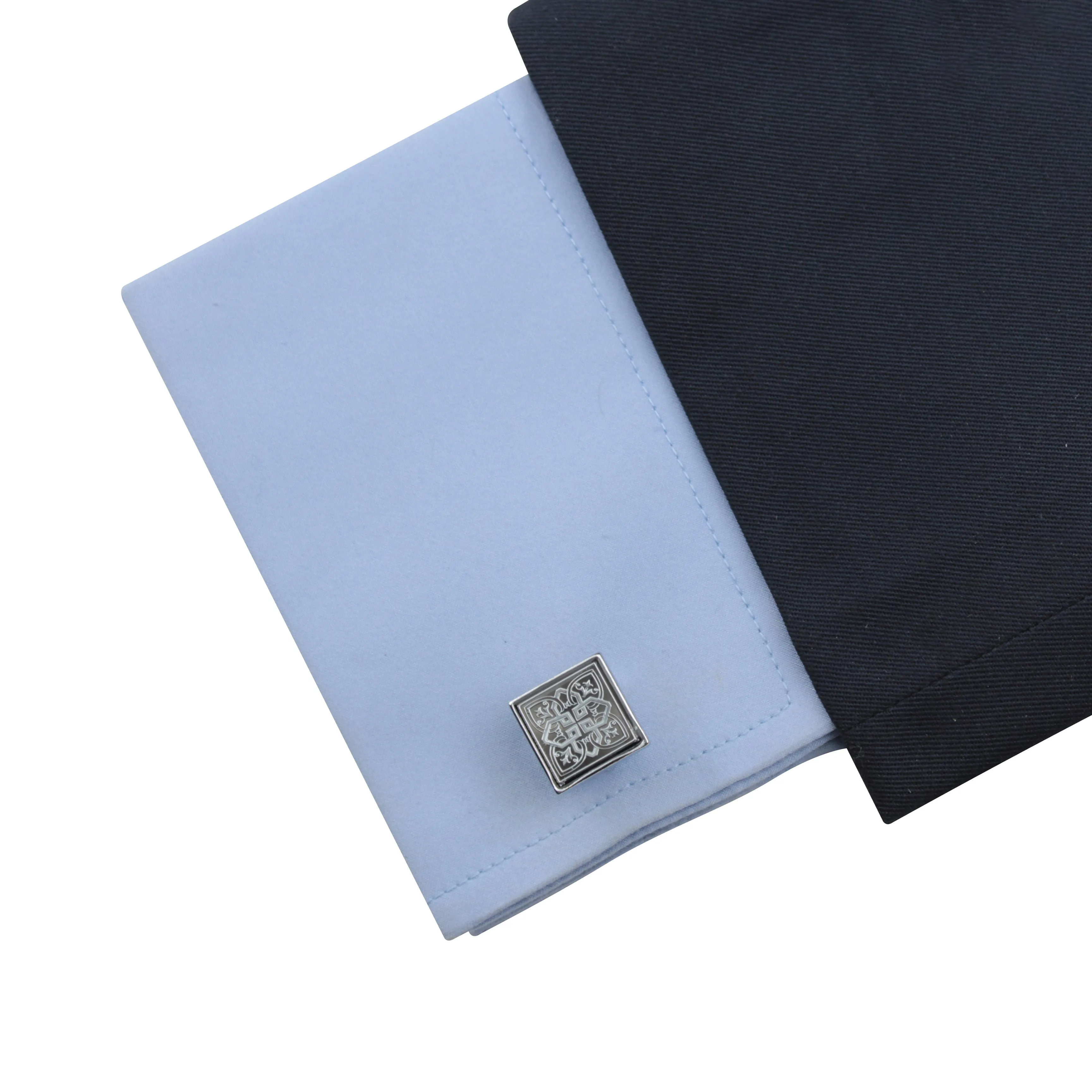 Kavove The Antiquity Black & Silver Cufflink For Men