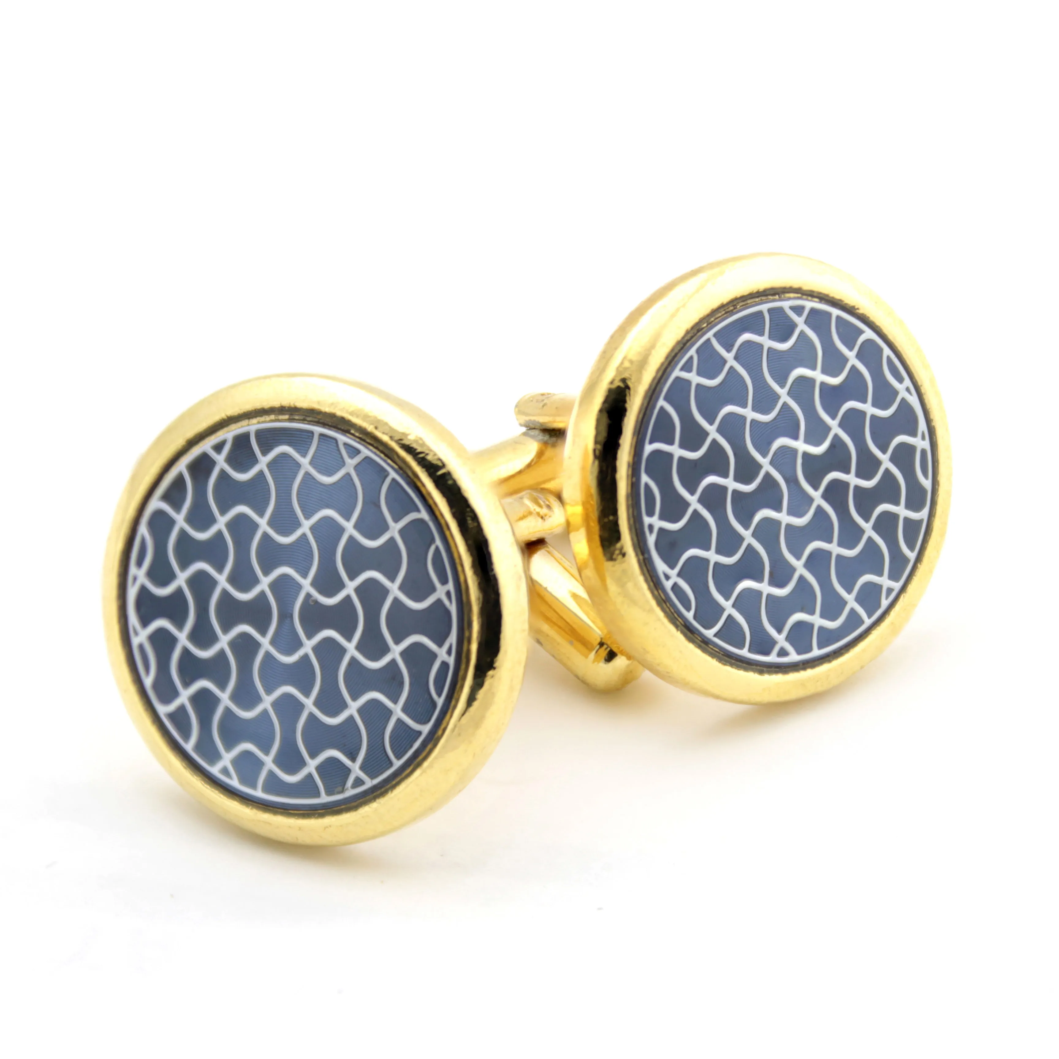 Kavove The Haze Tale Blue & Golden Cufflink For Men