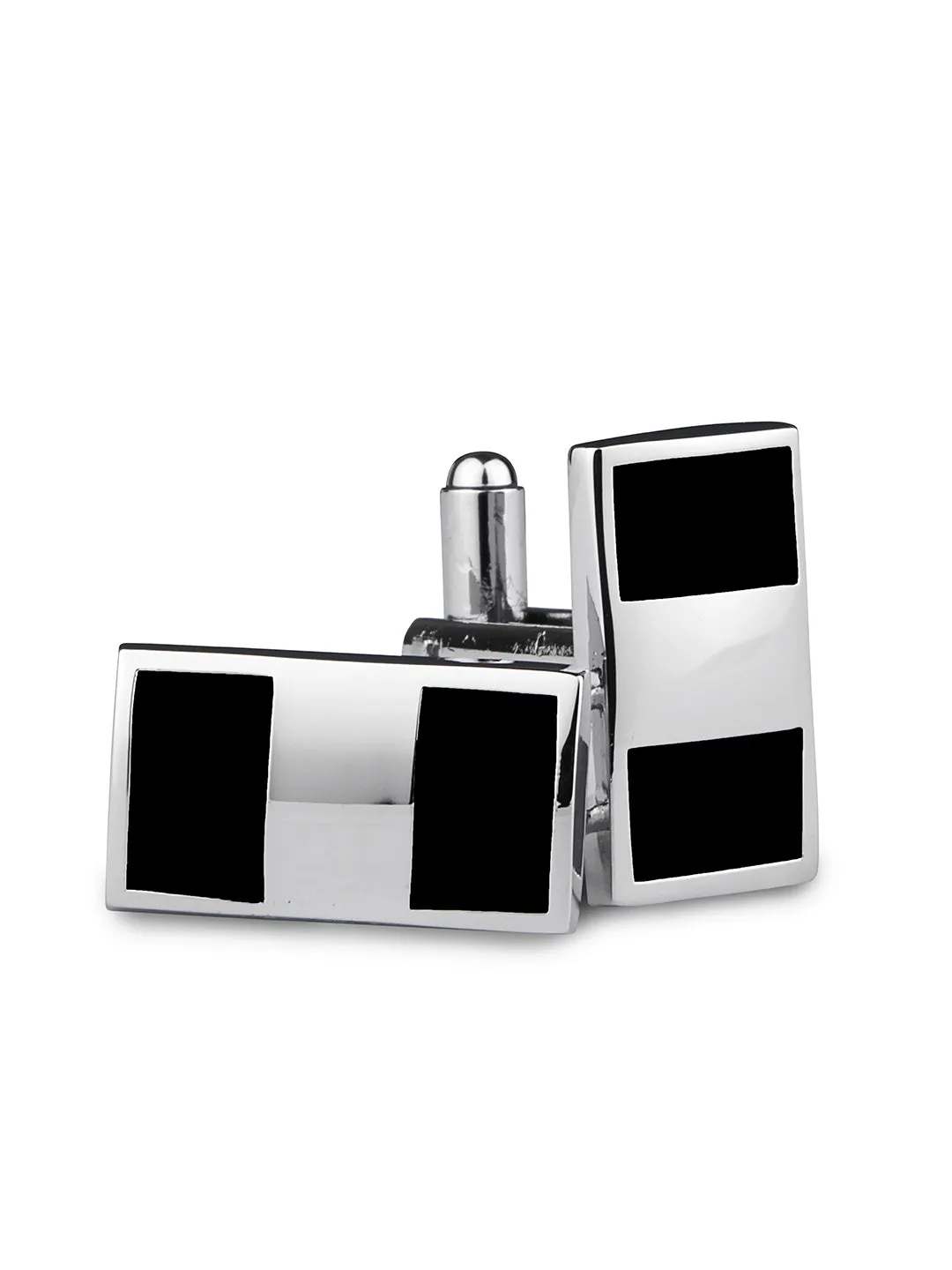 Kavove The Silver Cut Black Cufflinks
