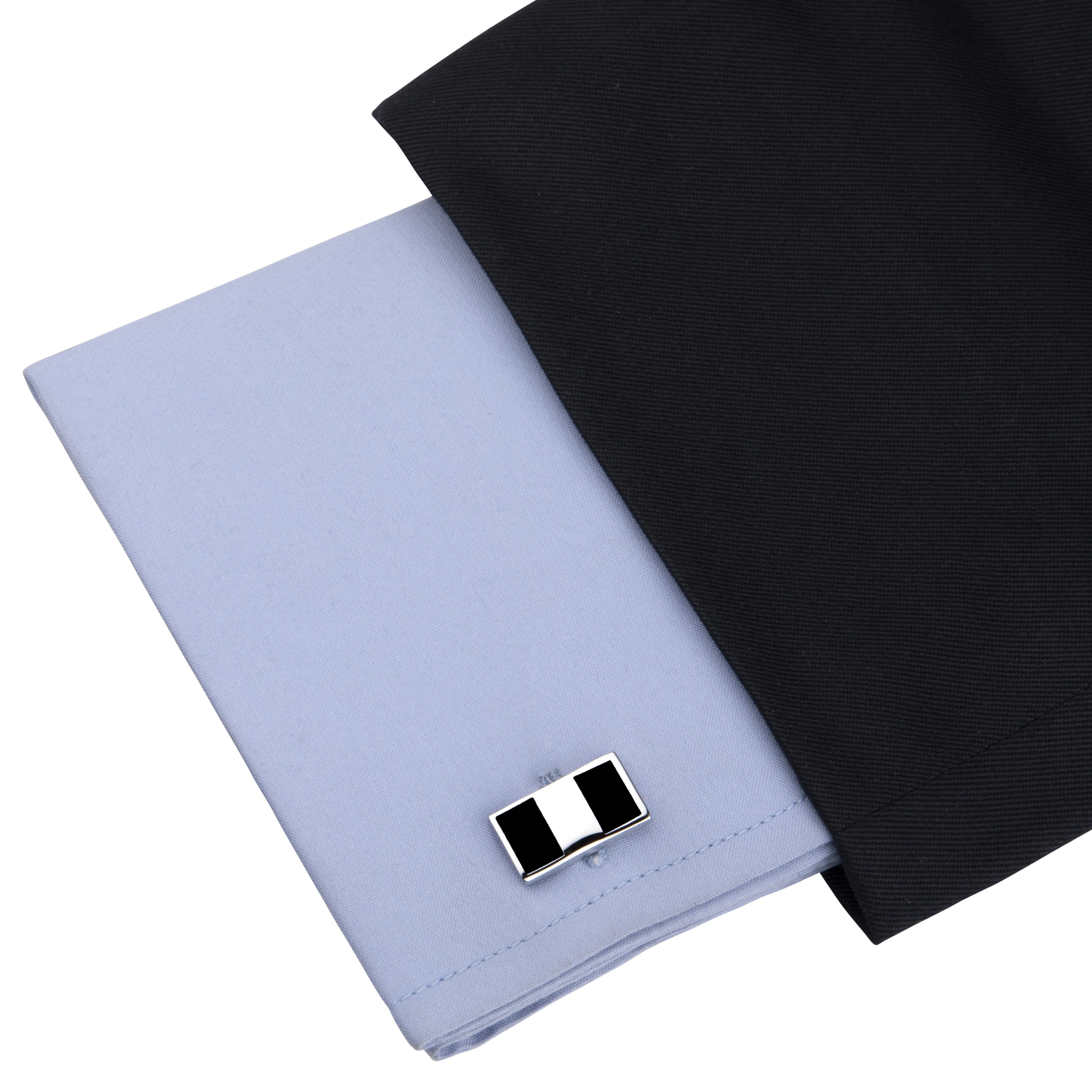 Kavove The Silver Cut Black Cufflinks