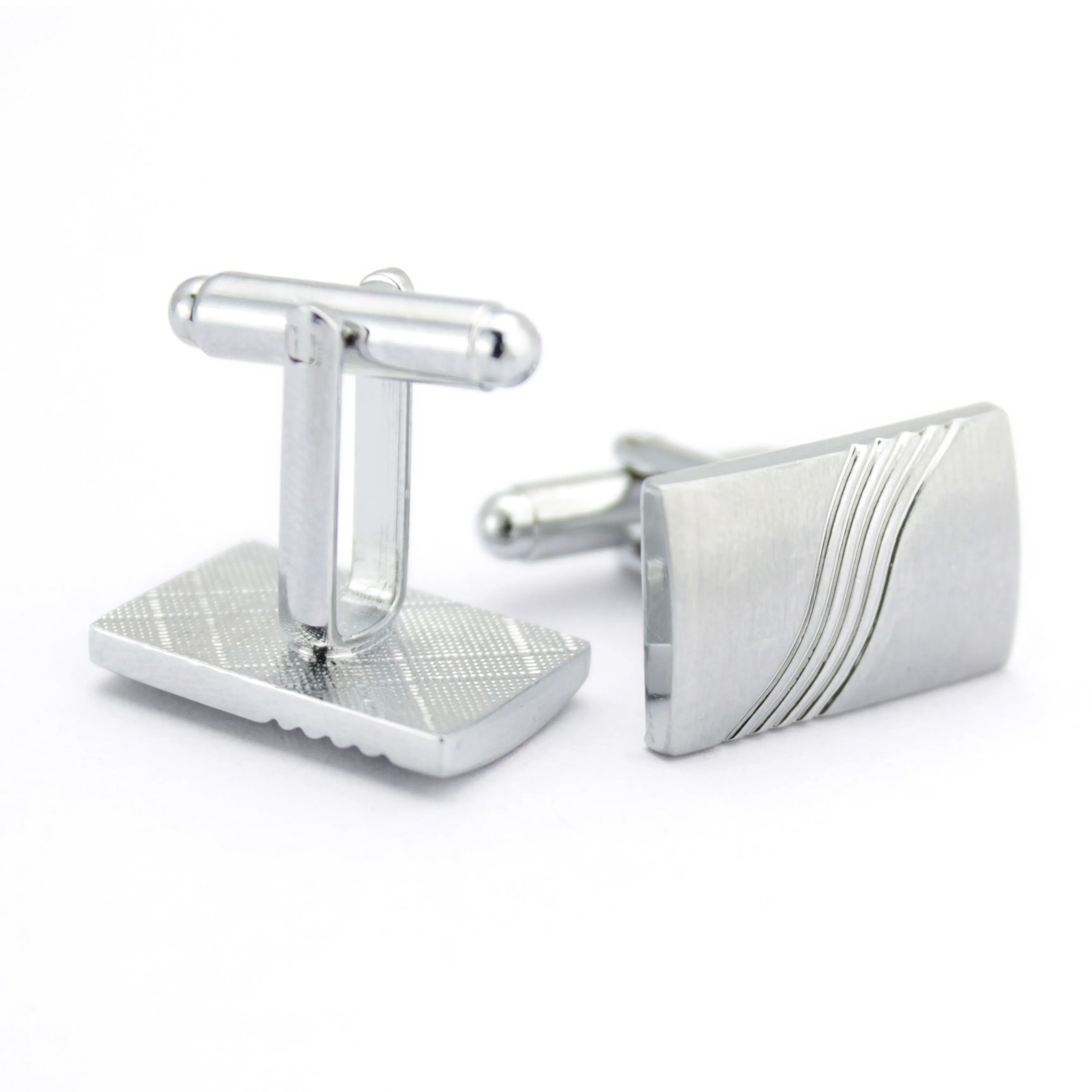 Kavove The Striped Nation Silver Cufflink For Men