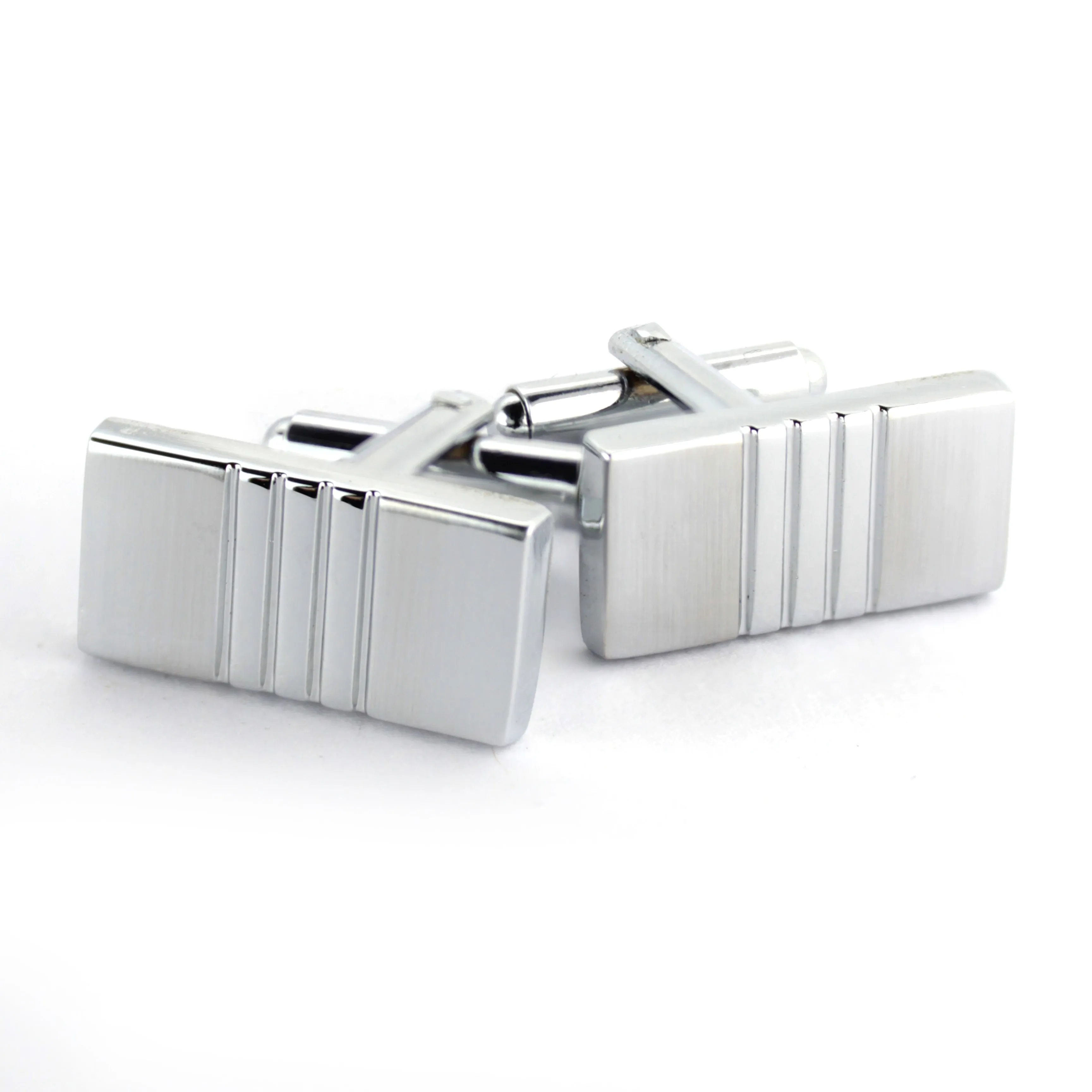 Kavove The Triology Bar Silver Cufflink For Men