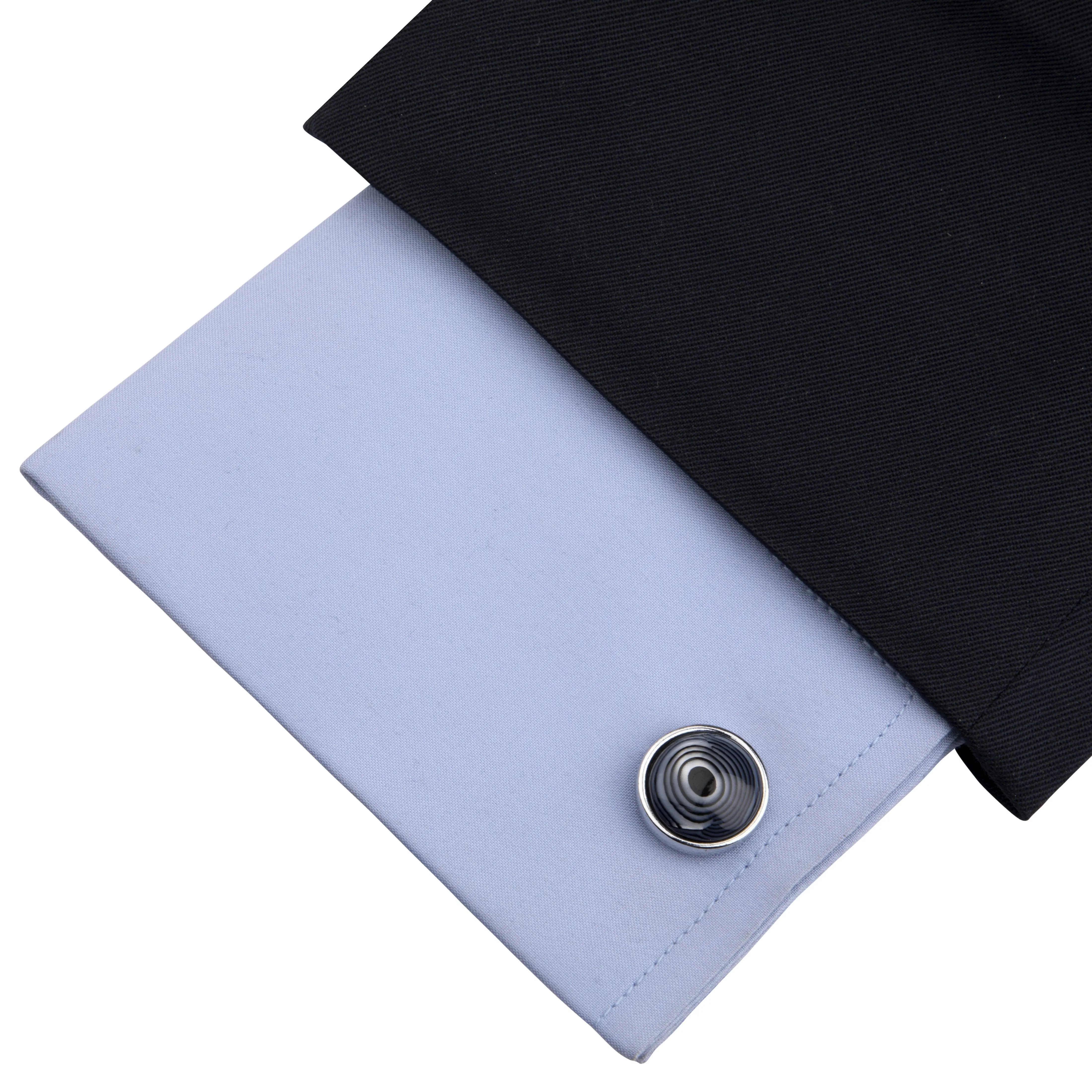 Kavove The Twirky Trail Black Coloured Cufflinks For Men