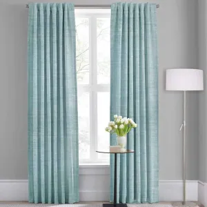 Lauren Taylor - Lino Faux Linen Back Tab Panel 52x96", Aqua