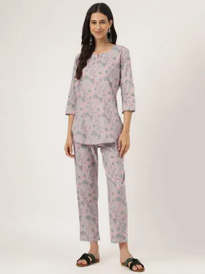 Lavender Printed Loungewear/Nightwear