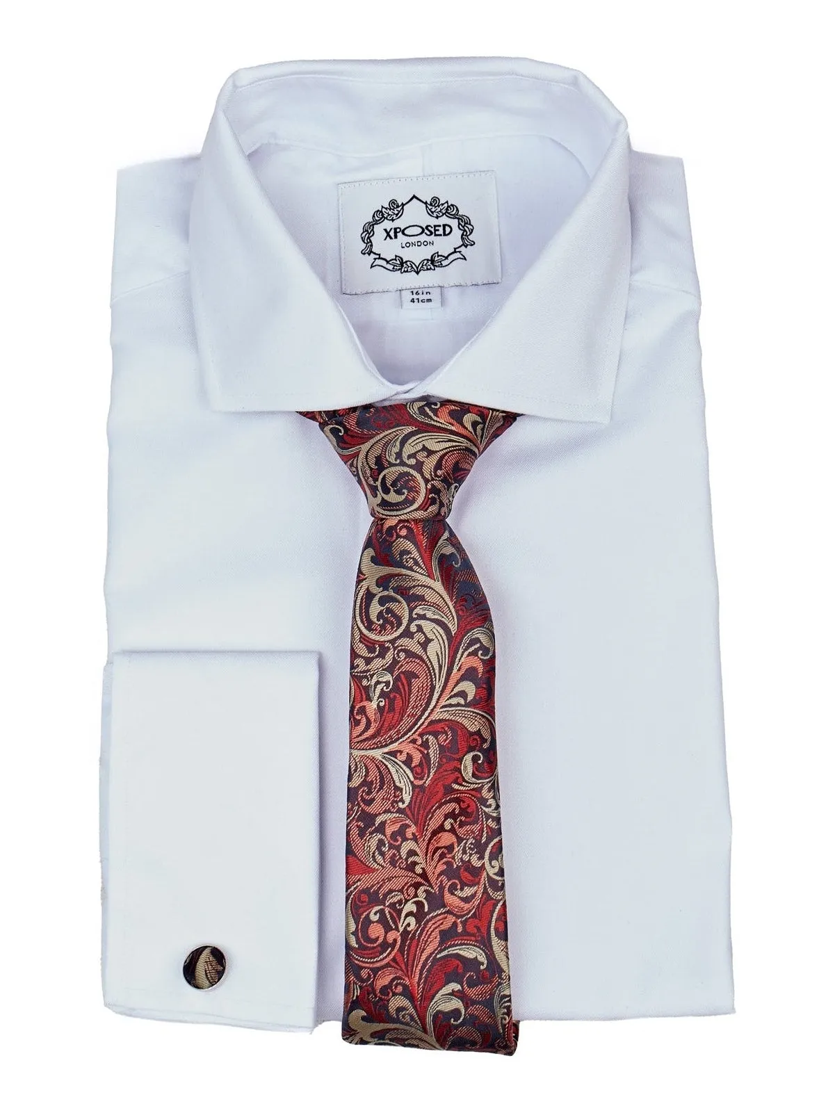 MAROON FLORAL PAISLEY NECK TIE SET
