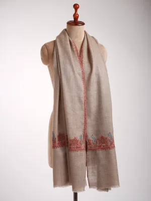 Natural Grey Handcrafted Cashmere Stole