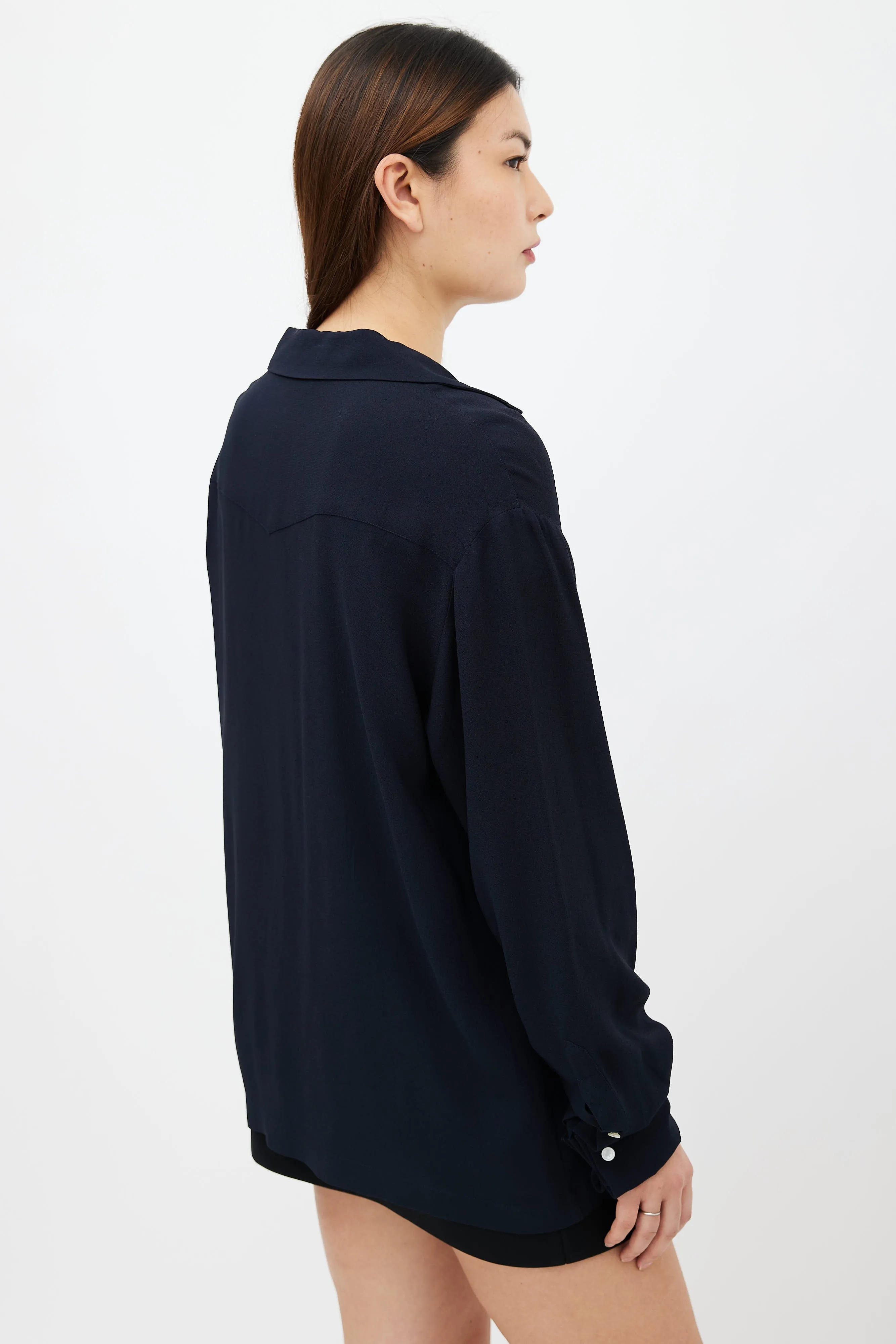 Navy & Cream Embroidered Shirt