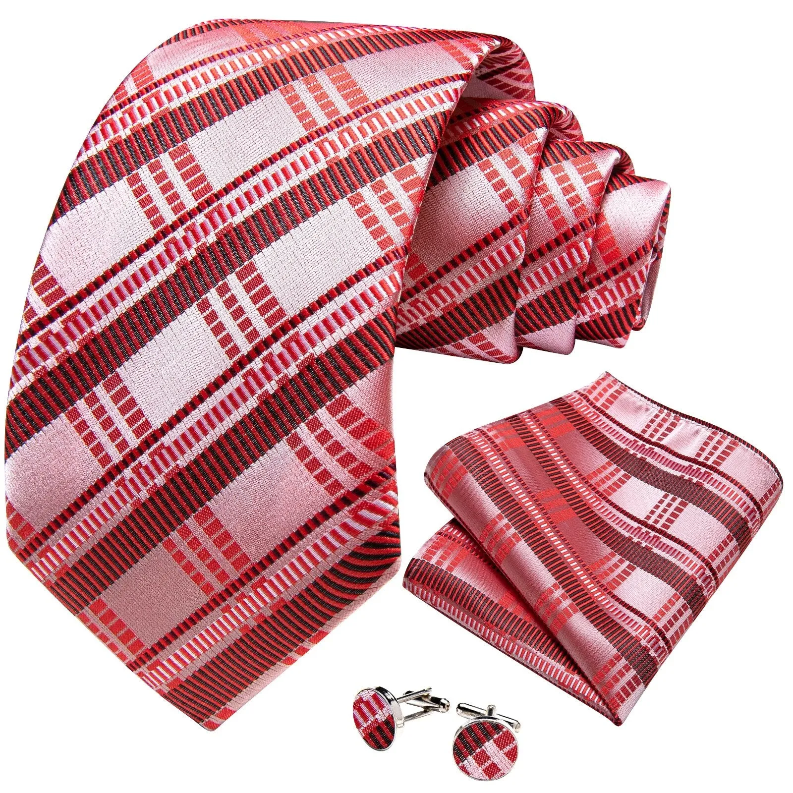 New Red Hot Stripe Necktie Set-DBG1067