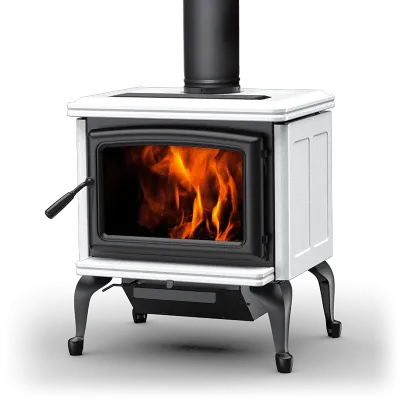 Pacific Energy Vista Classic LE Wood Stove with Black Legs, Door, and Trivet