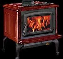 Pacific Energy Vista Classic LE Wood Stove with Black Legs, Door, and Trivet