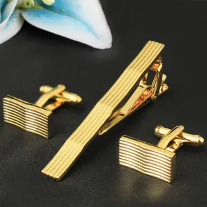Peluche Curves to Kill Silver Cufflinks and Tie Pin Set