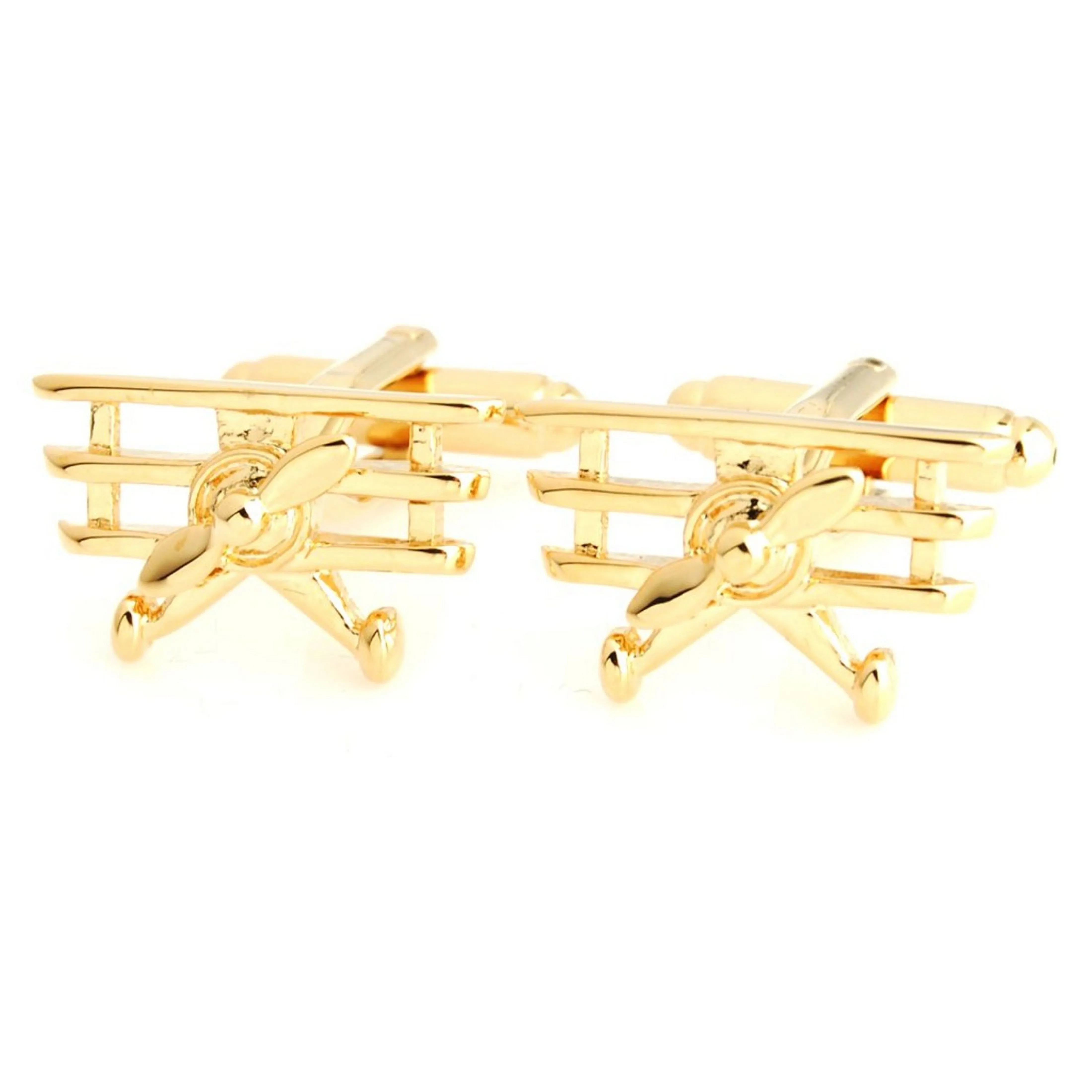 Peluche Golden Airplane Golden Cufflinks for Men