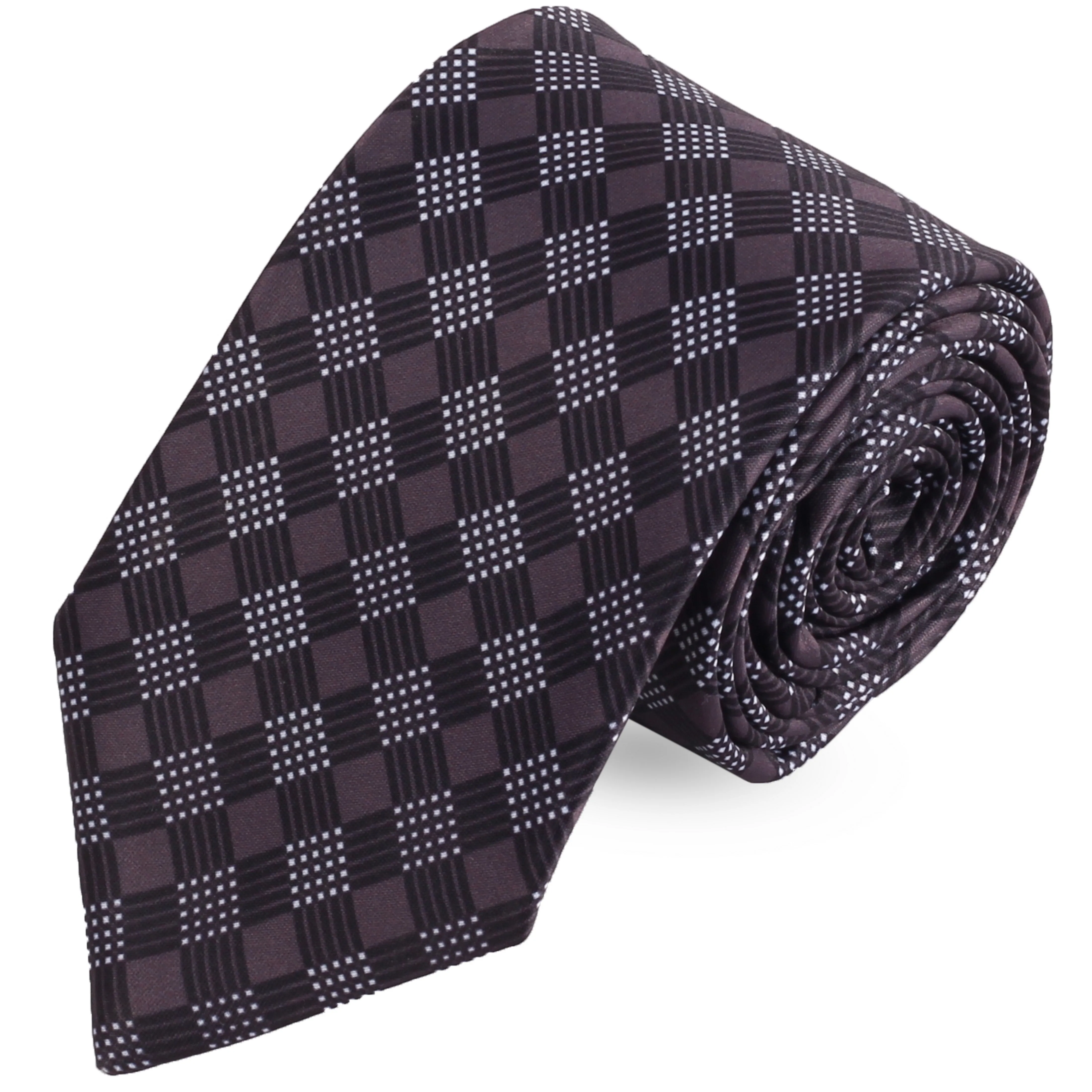Peluche Polka Check Microfiber Necktie For Men