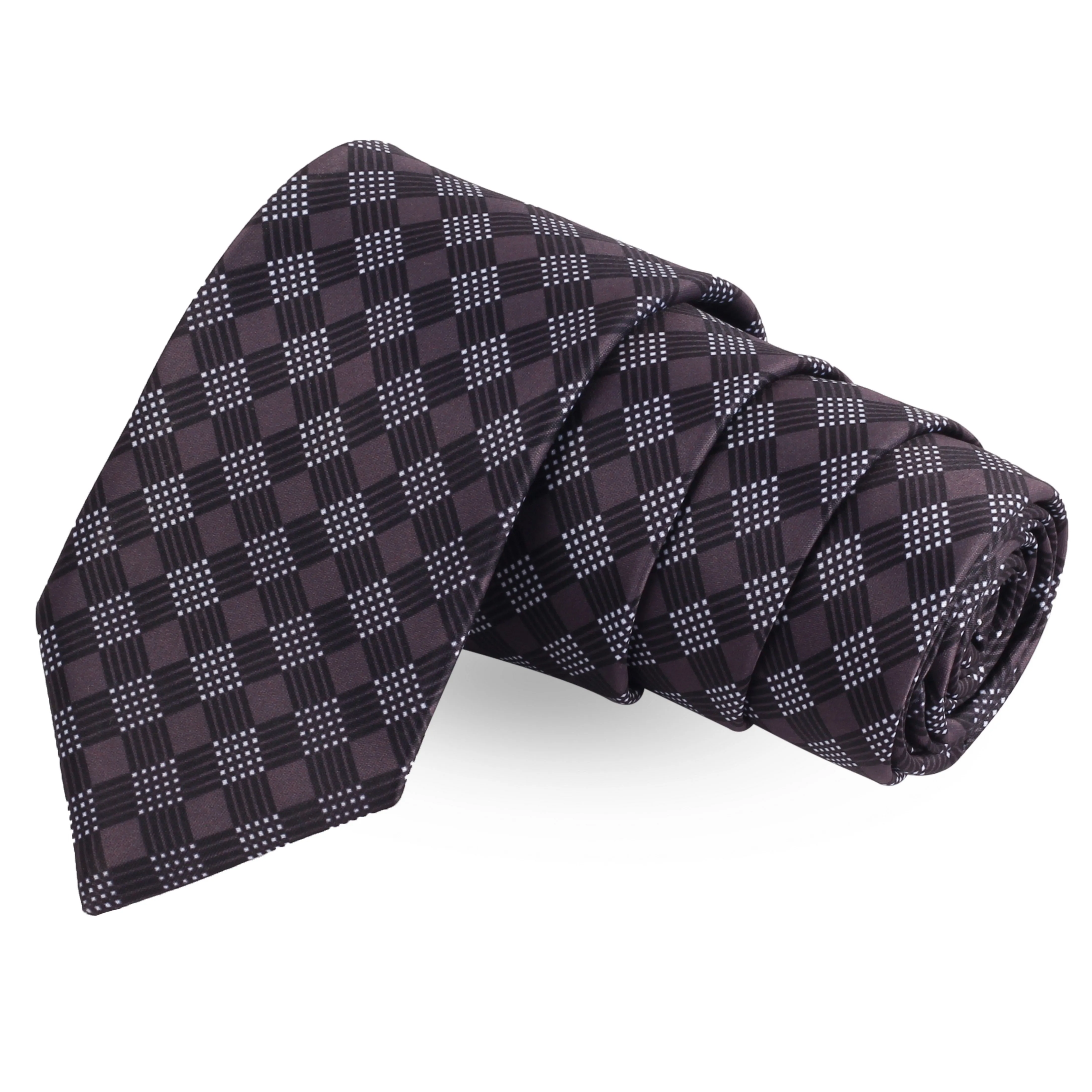 Peluche Polka Check Microfiber Necktie For Men