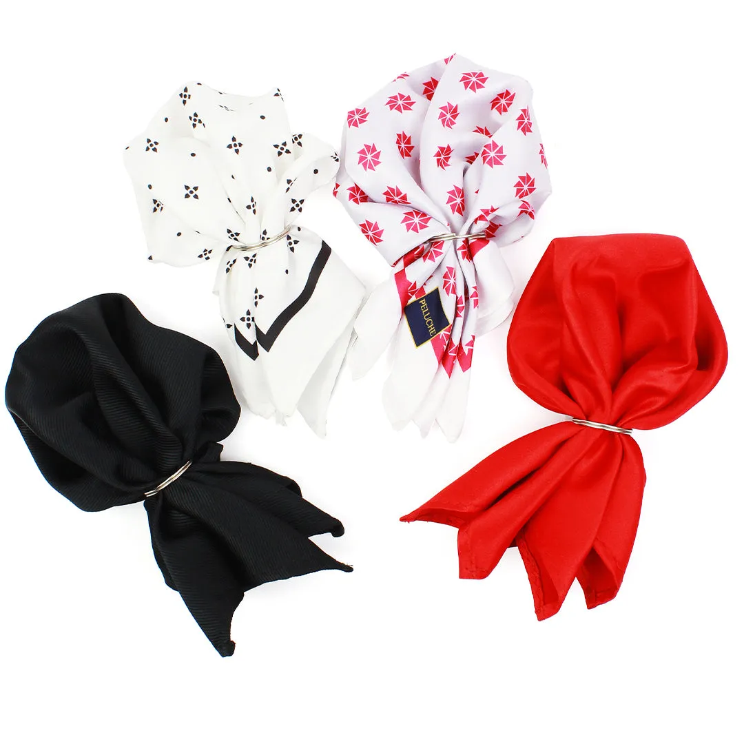 Peluche Solid Black & Red 13 Pcs Uber Luxury Gift Box (2 Neckties, 2 Tiepins, 2 Brooches, 1 Lapel Pin, 4 Pocket Squares, 1 Pair of Cufflinks, 1 Pair of Collar Stays)