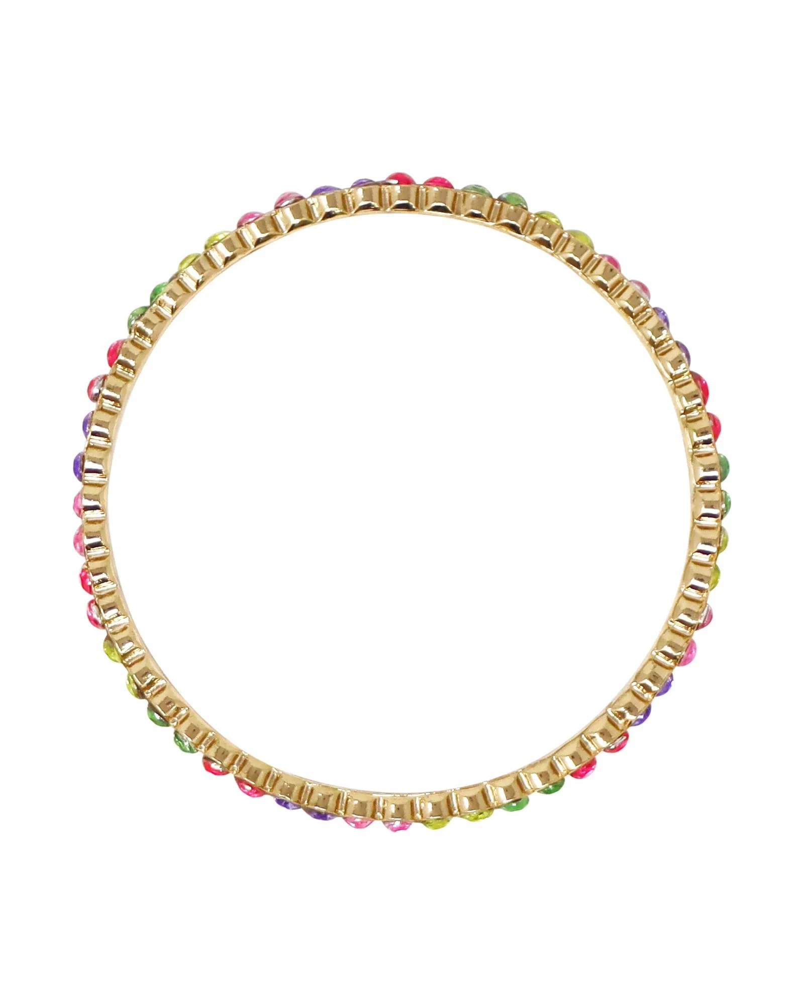 Pink Poppy Bangle Rainbow Sparkling Gemstone