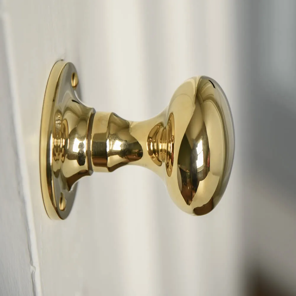 Polished Brass Cushion Door Knobs