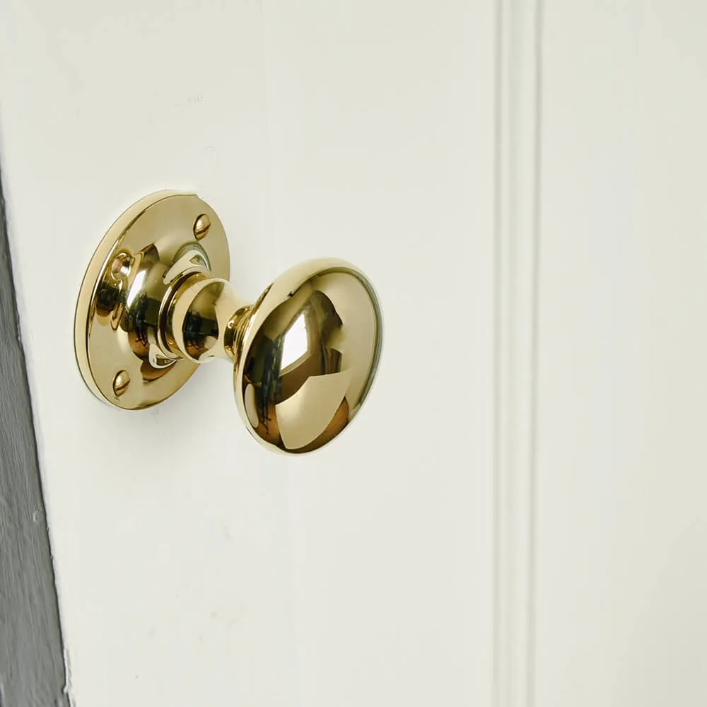 Polished Brass Cushion Door Knobs