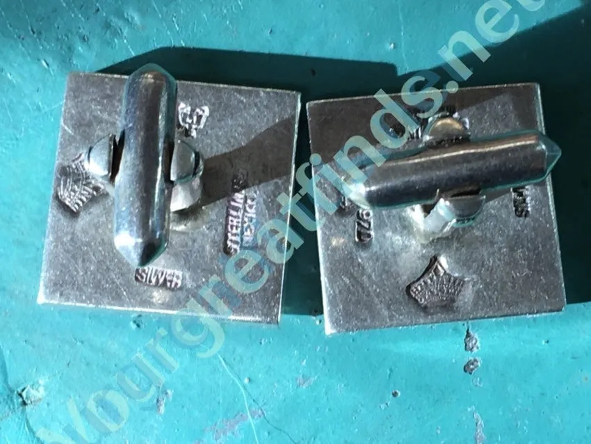 Rare! Antonio Pineda 970 Silver & Obsidian Cufflinks Mexico