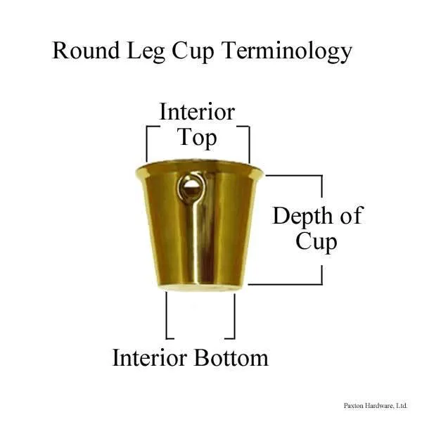 Round Furniture Leg Cups, Brass, Large