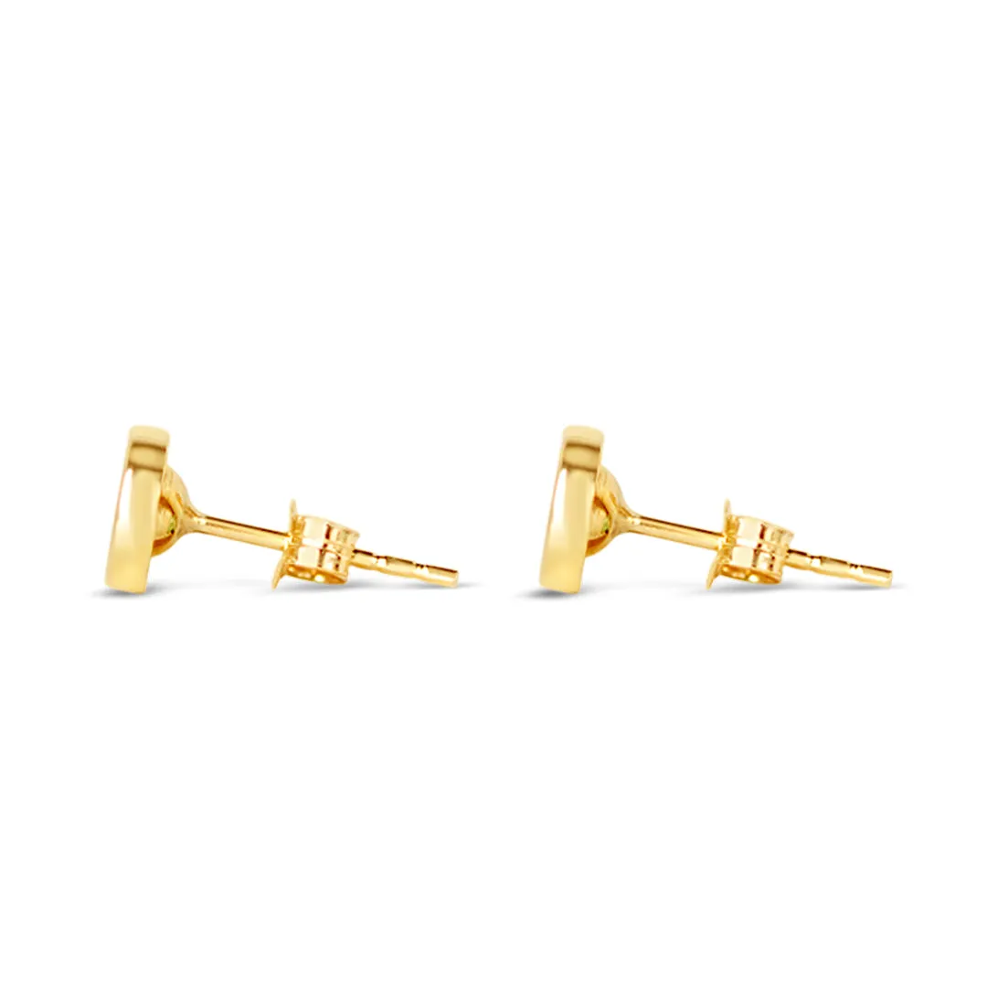 Ruby & Solid Gold Stud Earrings